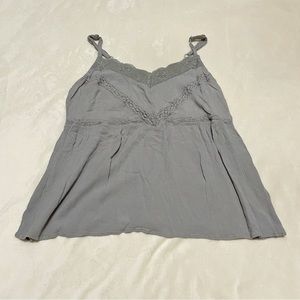 Torrid Size 1/XL/14-16 Grey/Gray Babydoll Lace Tank